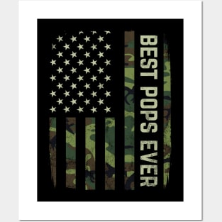 Best Pops Ever Camouflage American Flag Fathers Day Gift Posters and Art